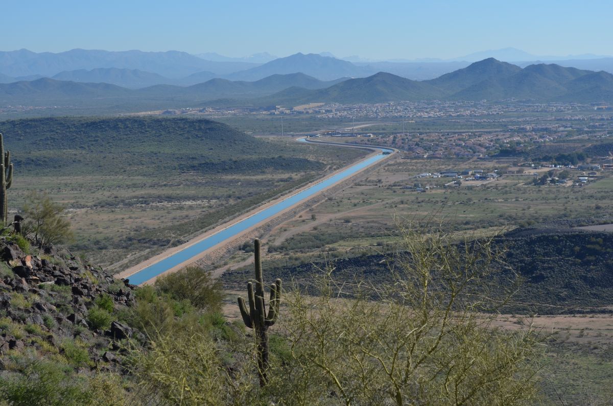 Central Arizona Project canal crossing the desert