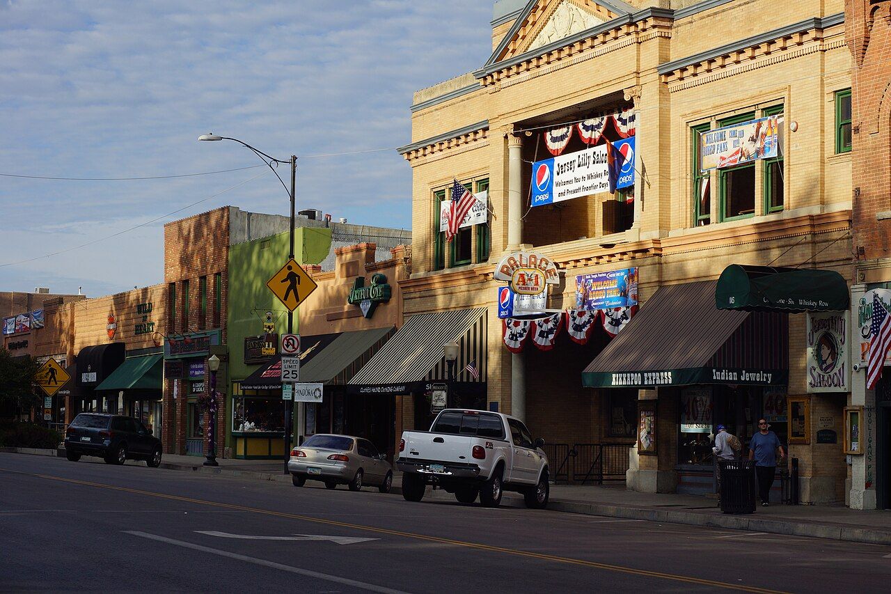Whiskey Row storefronts in downtown Prescott